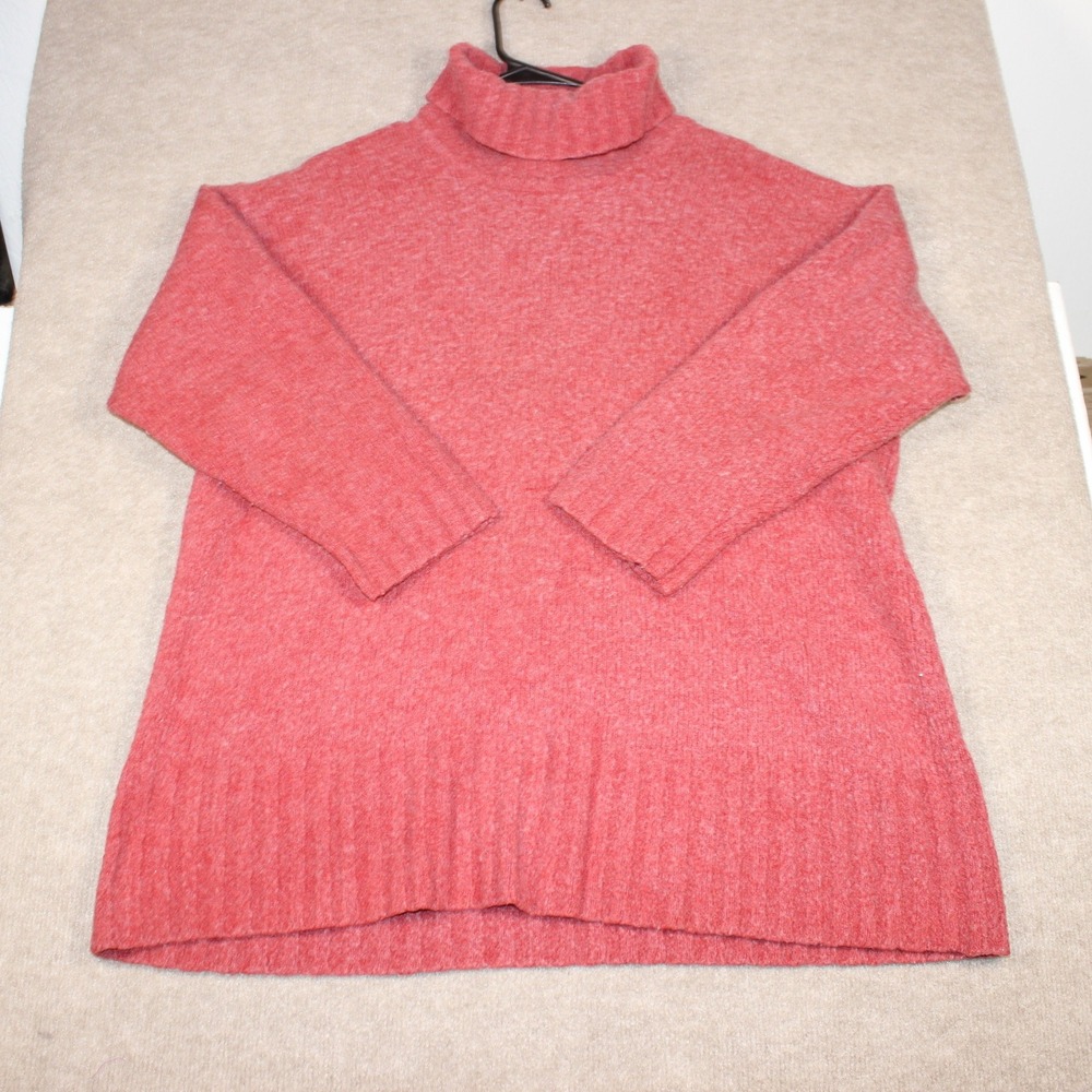 Jones New York Sport Red Wool Blend Turtleneck Sweater Womens 2X Heathered Knit